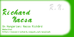 richard nacsa business card