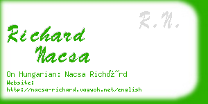 richard nacsa business card